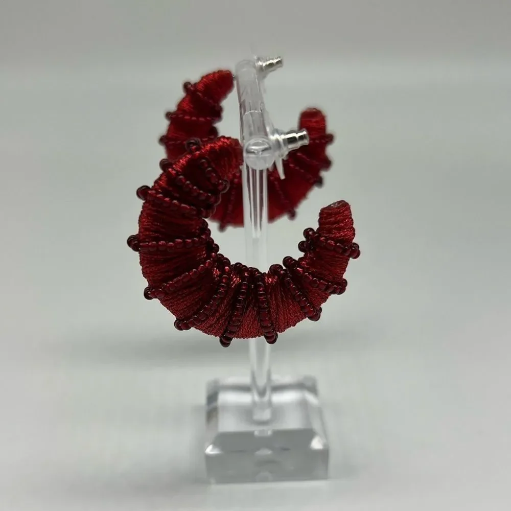 Red Beaded Earrings - Picture 4 of 5